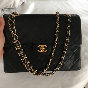 Chanel vintage double flap medium lambskin bag